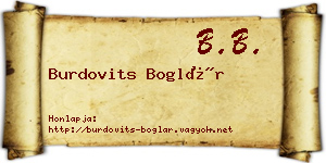 Burdovits Boglár névjegykártya
